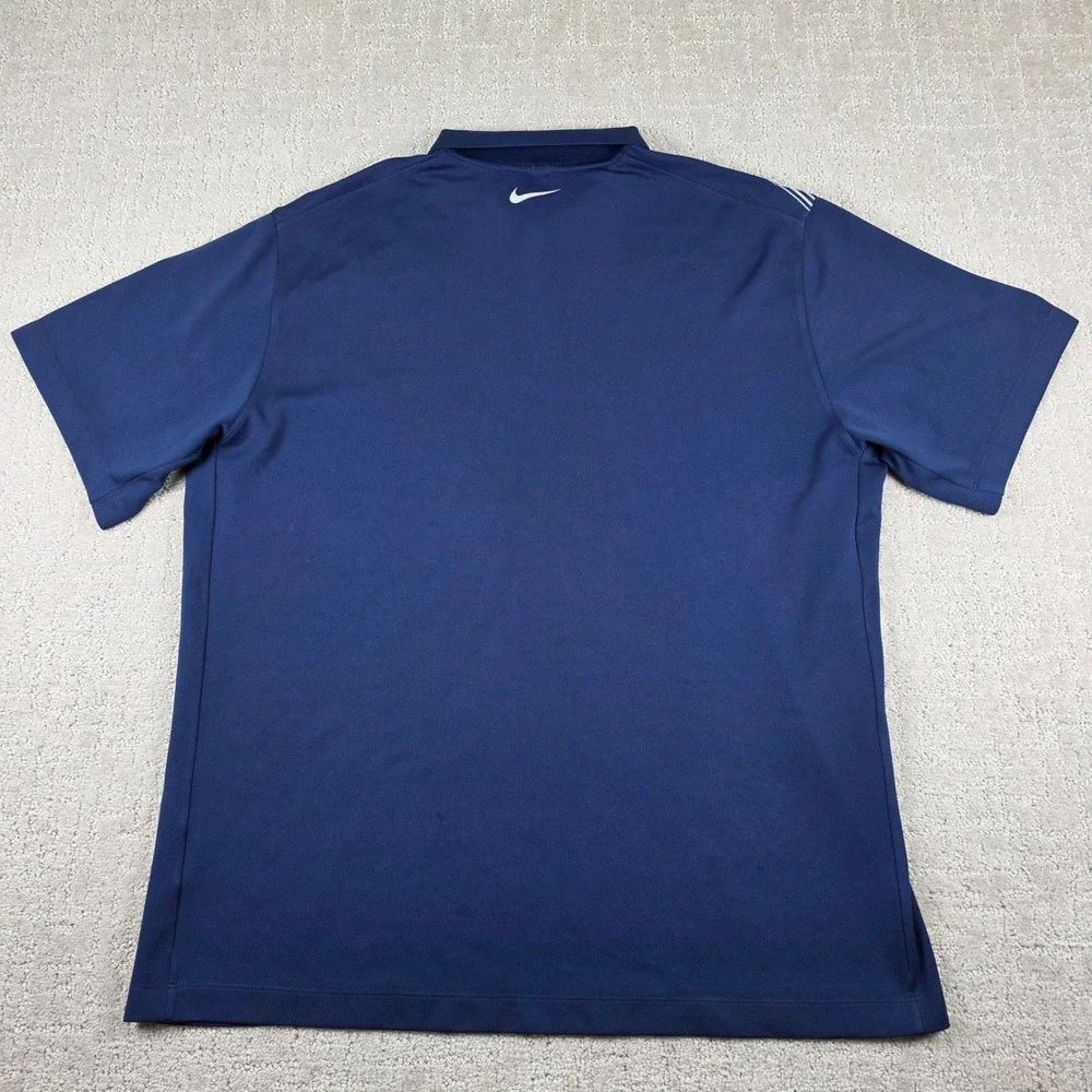 Nike Golf Dri-FIT Short Sleeve Polo Shirt Mens XL Navy Purple Geometric Graphic